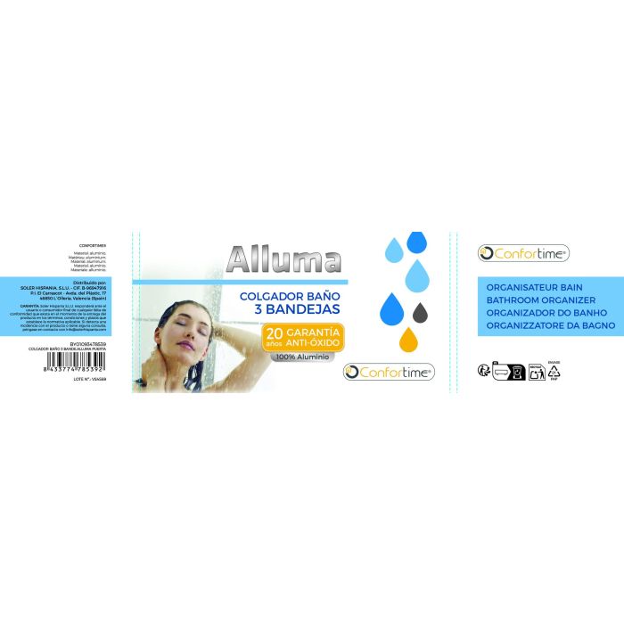 Colgador de baño Alluma 3 bandejas, marca Inde (4 Unidades) 4 Colgador de baño Alluma 3 bandejas, marca Inde (4 Unidades) 4