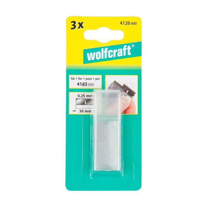 Wolfcraft Pack 3 Cuchillas de Repuesto para Rascador 4126000 / 82654 - 38 mm Ancho 1