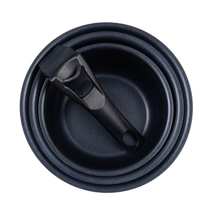 Bergner BG-31608-BK Set 3 Cazos Click & Cook Aluminio Prensado ø16 / ø18 / ø20 cm + Mango Multiusos Negro 2