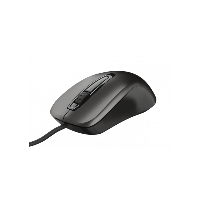 Trust Ratón Óptico Carve con Cable USB 1200DPI Ambidiestro 3 Botones Negro