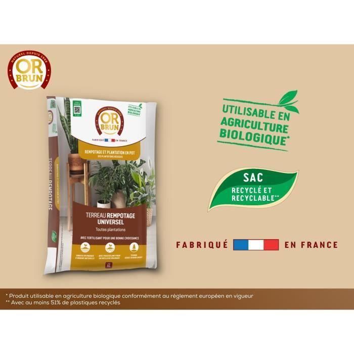 Tierra universal para macetas - BROWN GOLD - OBRTREM6U - 6L - Mejora el crecimiento 2 Tierra universal para macetas - BROWN GOLD - OBRTREM6U - 6L - Mejora el crecimiento 2