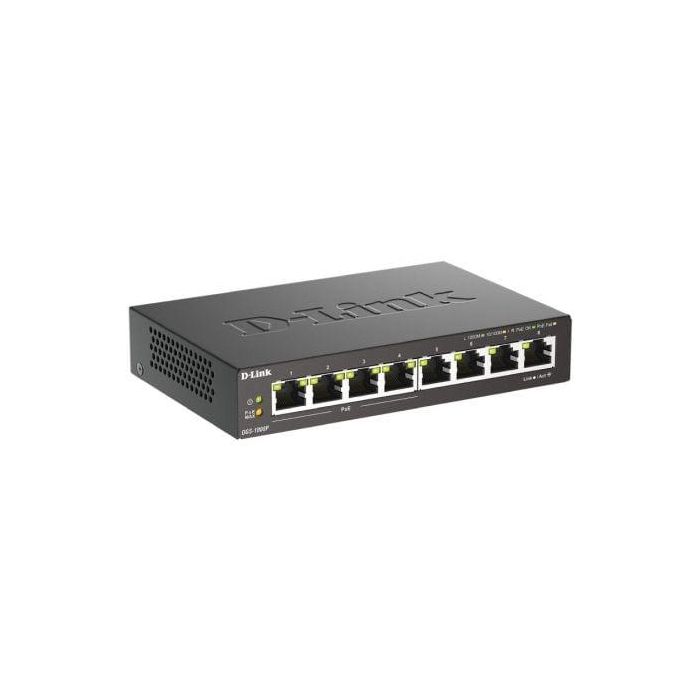 Switch D-Link DGS-1008P 8 Puertos/ RJ-45 Gigabit 10/100/1000/ PoE Switch D-Link DGS-1008P 8 Puertos/ RJ-45 Gigabit 10/100/1000/ PoE