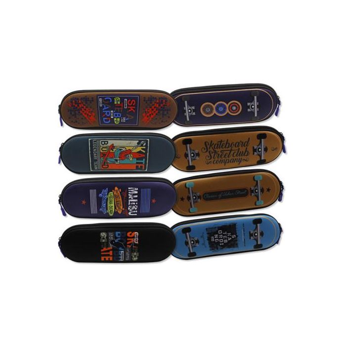 Bismark 328274 Portatodo Neopreno Skate Board Colores Surtidos Cremallera Estampado