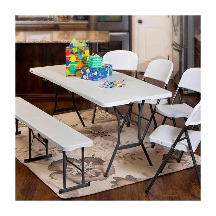 Lifetime Mesa rectangular plegable maletín 185x76x74 cm Plástico y Acero 7