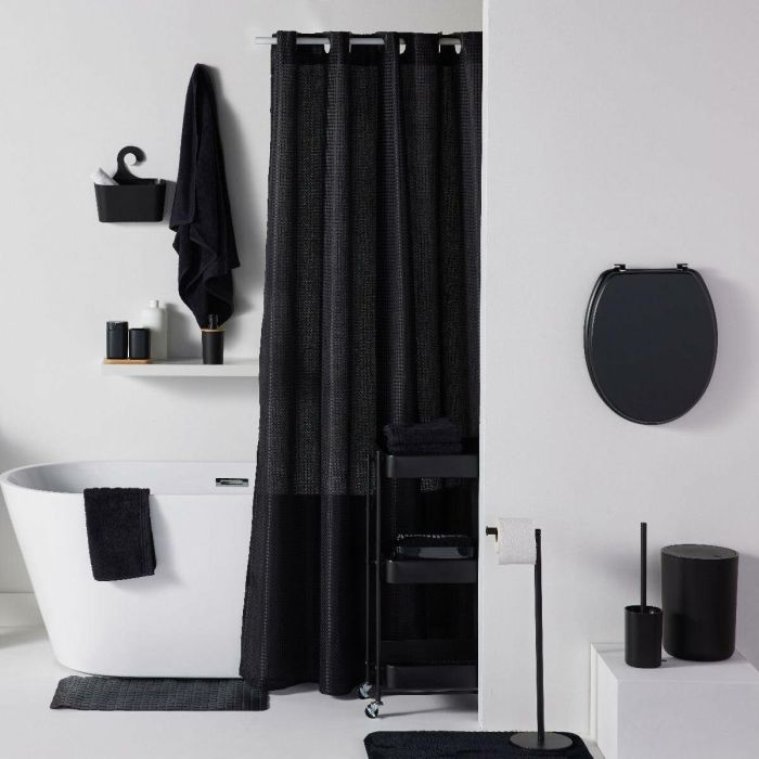 Today TOD3574641271602 Alfombrilla antideslizante para baño o ducha, 40 x 60 cm, rectangular, negra 2