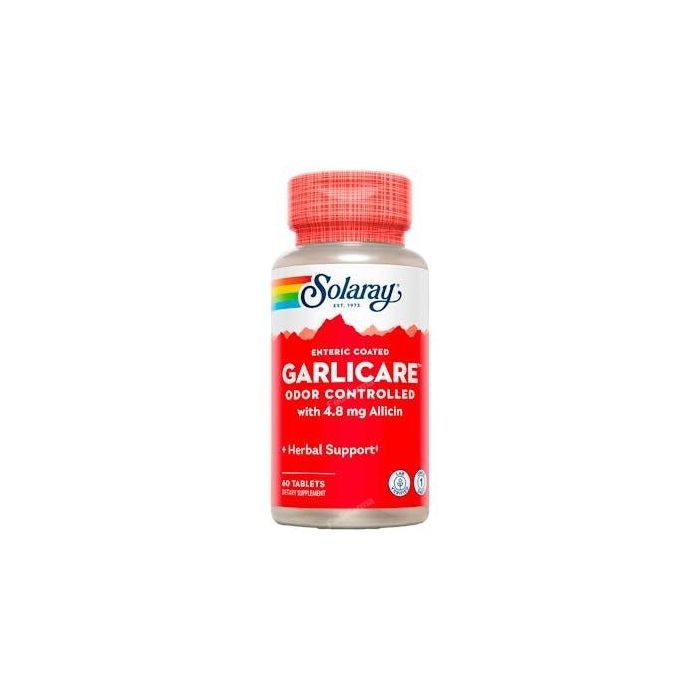 SOLARAY Garlicare (Desodorizado) Ajo 400mg 60 Comprimidos para Potencial de Liberación de Alicina