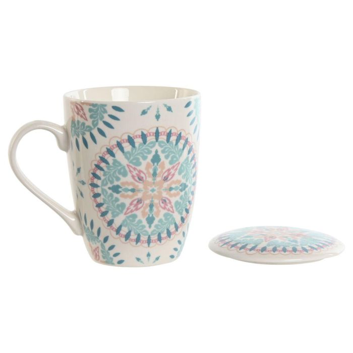 Mug Infusiones Mediterraneo DKD Home Decor Blanco Azul 6 x 10.5 x 8.3 cm (2 Unidades) 4