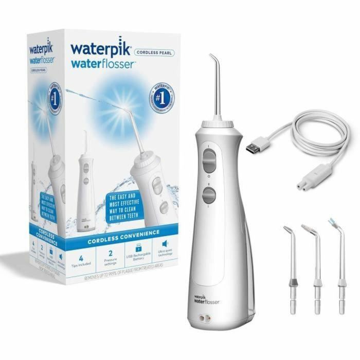 Jet Dental - WATERPIK - WF-13 Perla - Blanco - Inalámbrico - Recargable - 2 Niveles de Presión - 4 Puntas