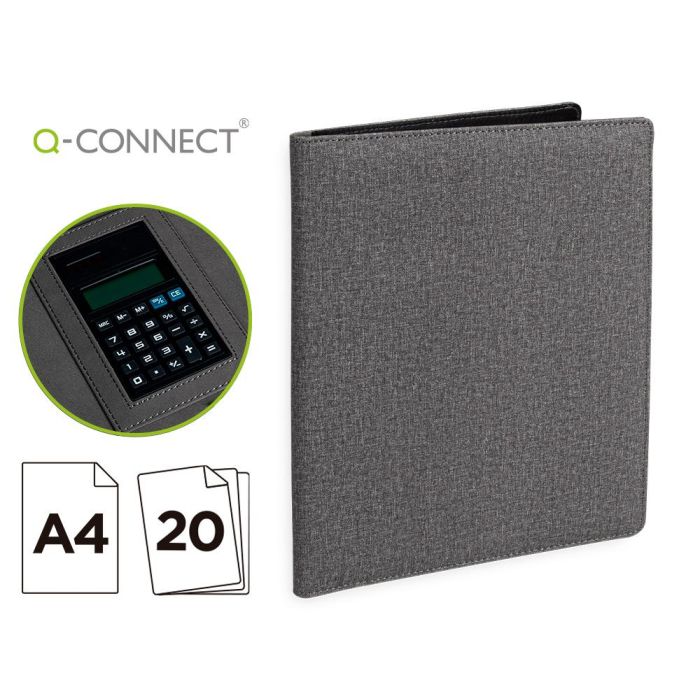 Carpeta Portafolios Q-Connect A4 Con Calculadora Bloc 20 Hojas Y Departamentos Interiores Color Gris 250x315 Carpeta Portafolios Q-Connect A4 Con Calculadora Bloc 20 Hojas Y Departamentos Interiores Color Gris 250x315