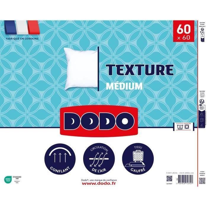 DODO - Almohada TEXTURA - 60 x 60 cm - 100% Poliéster VOLUPT'AIR - Blanco 2