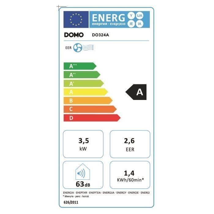 DOMO Aire acondicionado móvil para habitaciones de hasta 40 m² - 12000 BTU 1350 W 3