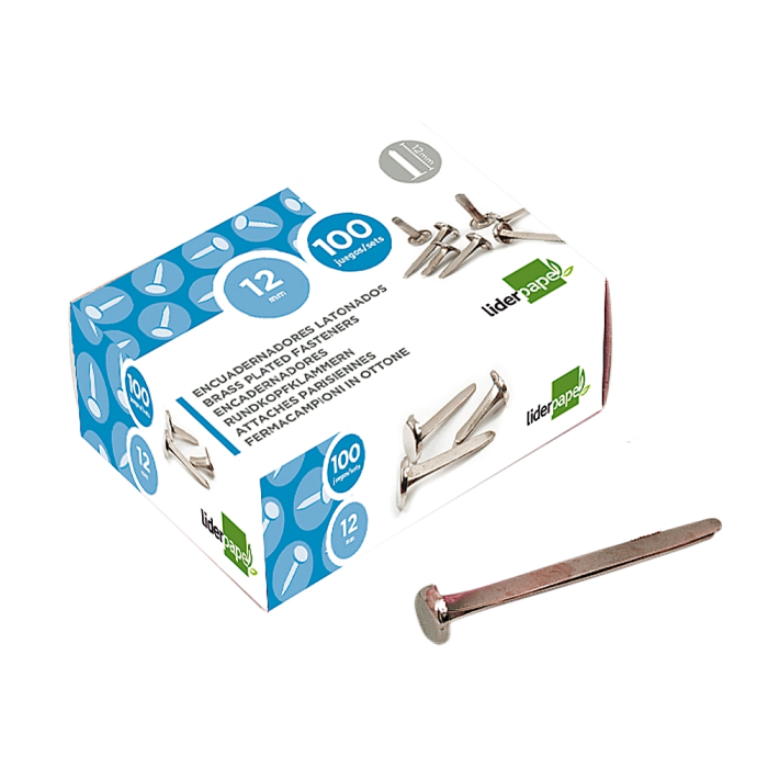 Liderpapel Encuadernadores Niquelados N.3 19 mm Caja de 100 Unidades 1