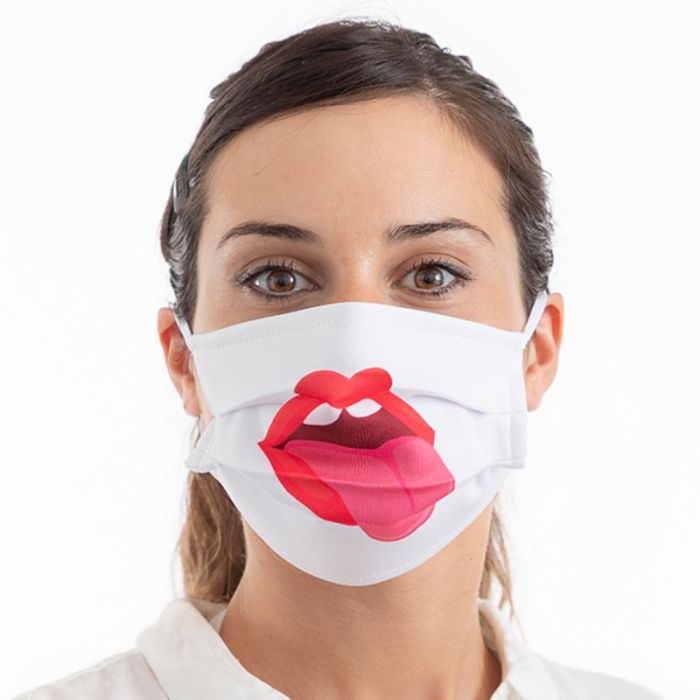 Mascarilla Higiénica de Tela Reutilizable Tongue Luanvi Talla M Pack de 3 uds 4