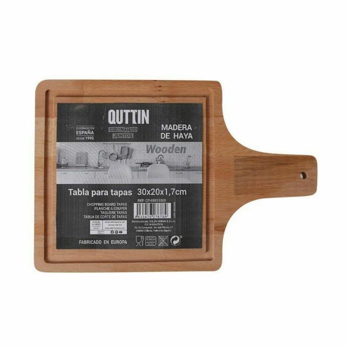 Tabla de servir Quttin Con mango 30 x 20 x 1,7 cm (8 Unidades) 1