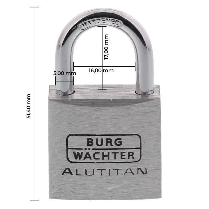 Juego de 2 candados - BURG WACHTER - DUO 770 30 SB - 30 mm Alutitan, doble cierre, anti-picking 3 Juego de 2 candados - BURG WACHTER - DUO 770 30 SB - 30 mm Alutitan, doble cierre, anti-picking 3