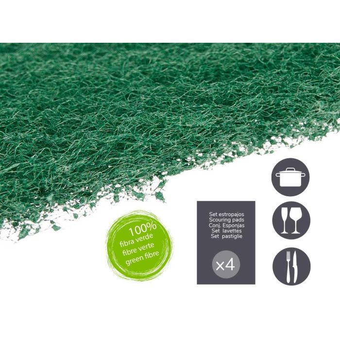 Set 4 Estropajos Verdes Fibra Extra Arte Regal 12X16CM (22 Unidades) 3 Set 4 Estropajos Verdes Fibra Extra Arte Regal 12X16CM (22 Unidades) 3