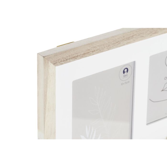 DKD Home Decor Marco Multifoto Shabby Natural Cristal Paulownia 39 x 33 x 1.2 cm 2