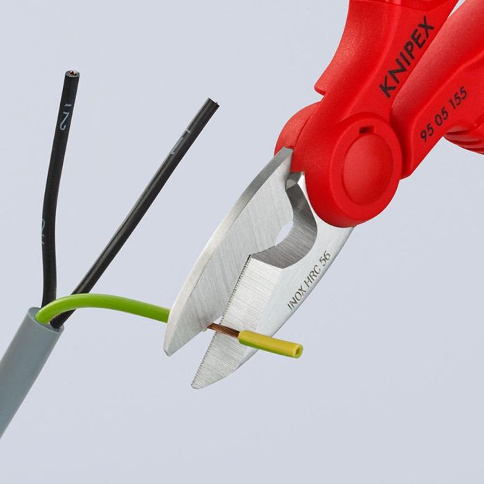 Knipex 9505155sb Tijeras de electricista con microdentado, cortacables y portaherramientas, 130x32x155mm 4 Knipex 9505155sb Tijeras de electricista con microdentado, cortacables y portaherramientas, 130x32x155mm 4