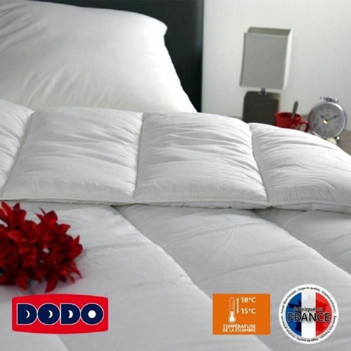 Dodo VANCOUVER Edredón cálido 400gr/m² fibras huecas 80% poliéster 20% algodón 200x200 cm blanco Fabricación francesa 2 Dodo VANCOUVER Edredón cálido 400gr/m² fibras huecas 80% poliéster 20% algodón 200x200 cm blanco Fabricación francesa 2