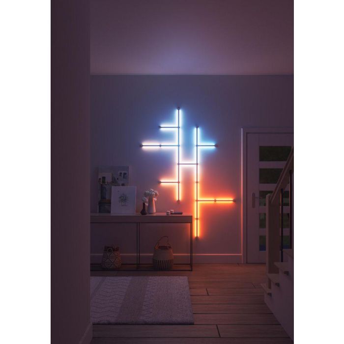 Nanoleaf Lines Squared Expansion Pack 3PK Luces LED Inteligentes Modulares RGBW para Decoración y Ambiente con Sincronización de Música y Pantalla 2