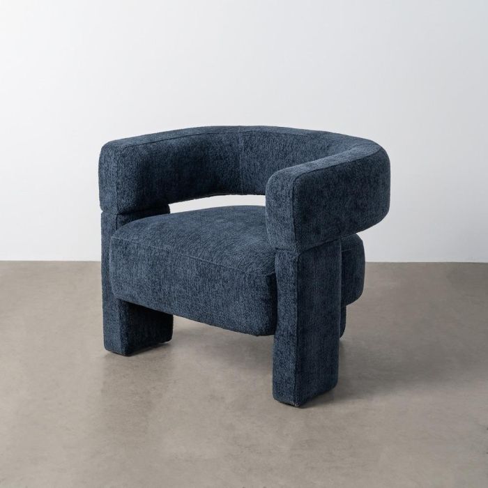 Sillón Azul Tejido Salón 81 X 72 X 69 cm