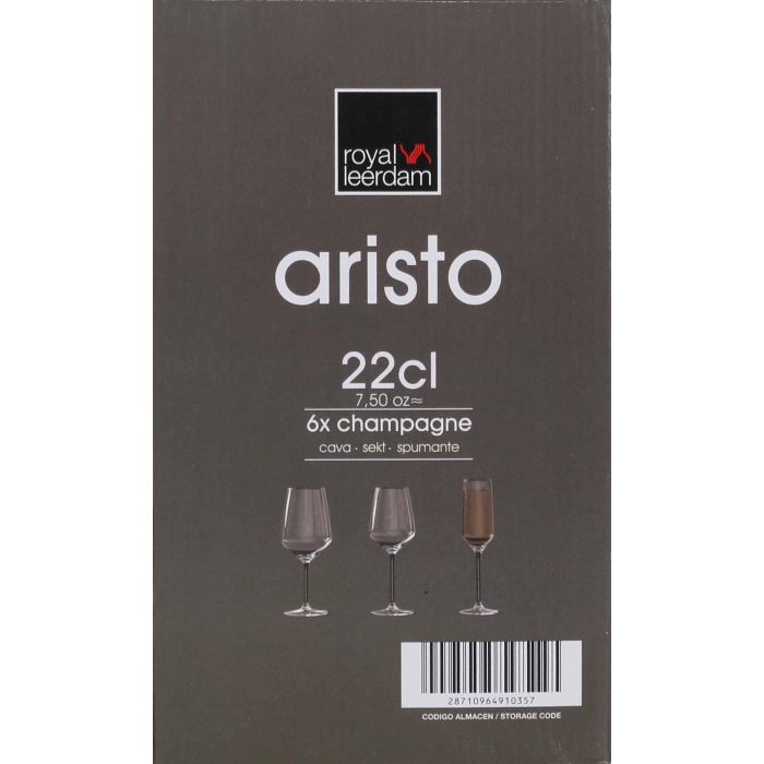 Royal Leerdam Set 6 Copas Champagne 22Cl "Aristo" 2