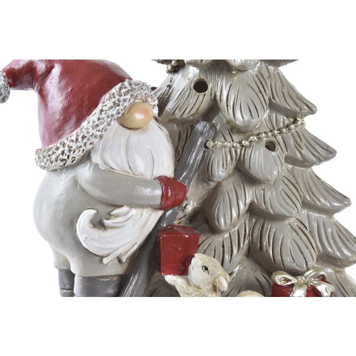 Figura Navidad Tradicional DKD Home Decor Rojo Gris 10 x 18 x 15 cm (2 Unidades) 2