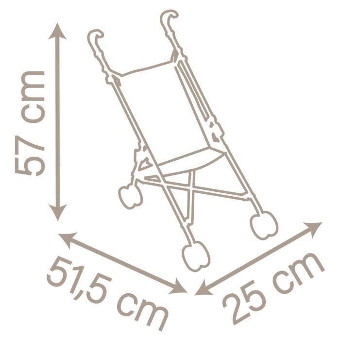 Cochecito de caña Baby Nurse para bebés de hasta 42cm - Smoby 3