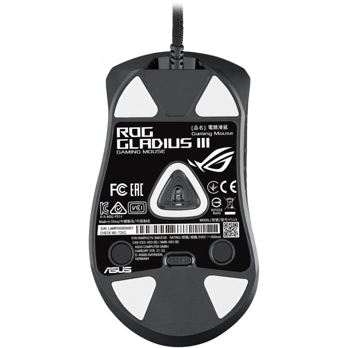 ASUS ROG Gladius III, ratón gaming óptico, 19000 dpi, 6 botones, cable USB, negro 5 ASUS ROG Gladius III, ratón gaming óptico, 19000 dpi, 6 botones, cable USB, negro 5