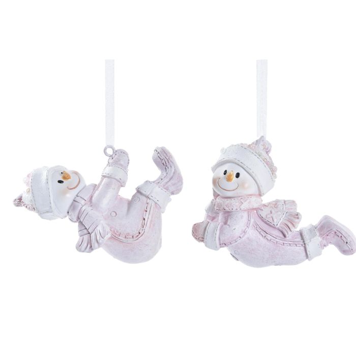DKD Home Decor Decoración Colgante Navidad Fantasía Resina Rosa Blanco 4x8.5x7.5 cm (8 Unidades, Surtido Aleatorio) 1 DKD Home Decor Decoración Colgante Navidad Fantasía Resina Rosa Blanco 4x8.5x7.5 cm (8 Unidades, Surtido Aleatorio) 1