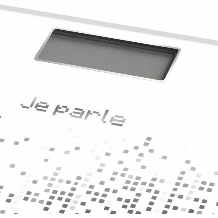 Báscula Digital de Baño Little Balance Talking Voice Blanco Negro Cristal Templado 1
