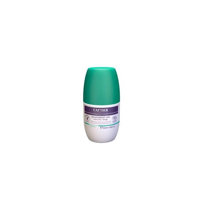 CATTIER Desodorante Roll-On 24H sin Alcohol ni Sales de Aluminio para Piel Sensible 50ml