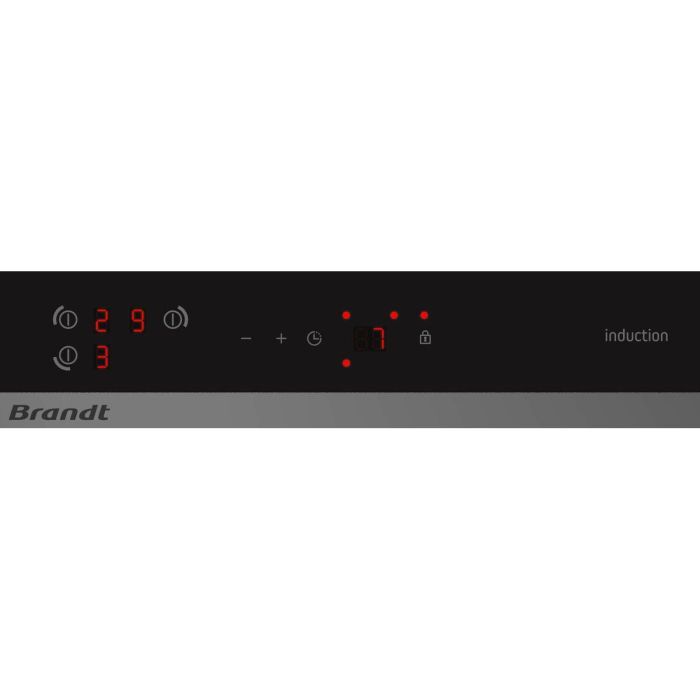 Brandt BPI6310B Placa de inducción 3 zonas, 4600W, Controles electrónicos, Temporizador, Seguridad, 58x51cm, Vidrio Negro 3