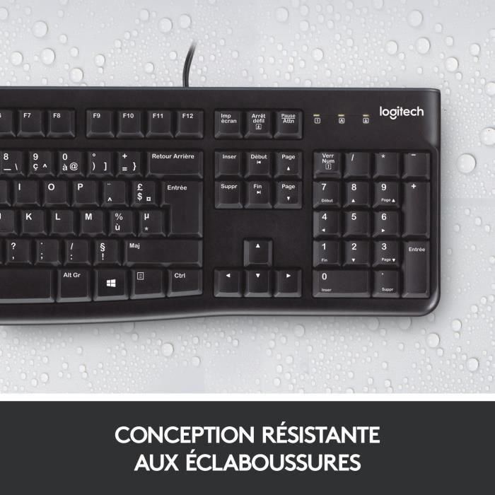 Logitech K120 Teclado USB AZERTY Negro con Teclas de Perfil Bajo, Diseño Resistente a Derrames y Escritura Silenciosa 3 Logitech K120 Teclado USB AZERTY Negro con Teclas de Perfil Bajo, Diseño Resistente a Derrames y Escritura Silenciosa 3