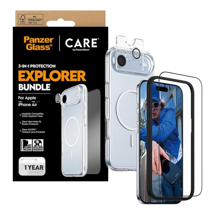 PanzerGlass CARE BY 3-IN-1 FLAGSHIP EXPLORE - Protector de pantalla de vidrio templado para Apple iPhone Air, Resistente a rayones y golpes, Aplicación en seco y sin burbujas 4 PanzerGlass CARE BY 3-IN-1 FLAGSHIP EXPLORE - Protector de pantalla de vidrio templado para Apple iPhone Air, Resistente a rayones y golpes, Aplicación en seco y sin burbujas 4