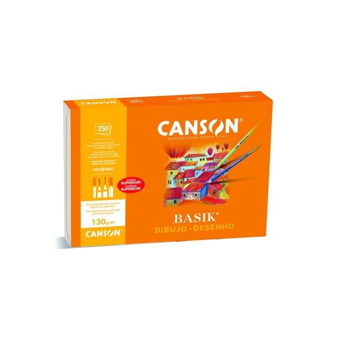 Canson Basik 250 Hojas Dibujo A4 130g/m², C200401405