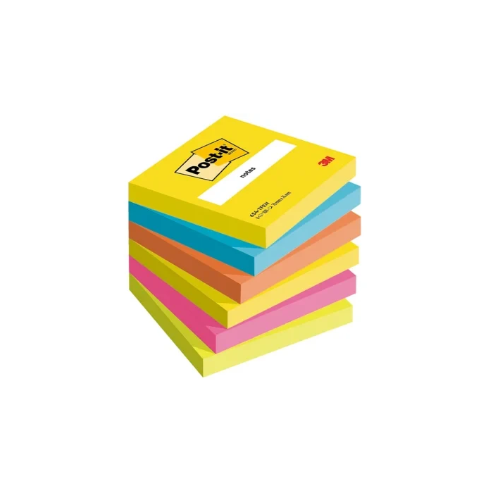 Post-it Bloc de notas adhesivas quita y pon 76x76 mm Pack de 6 blocs surtido