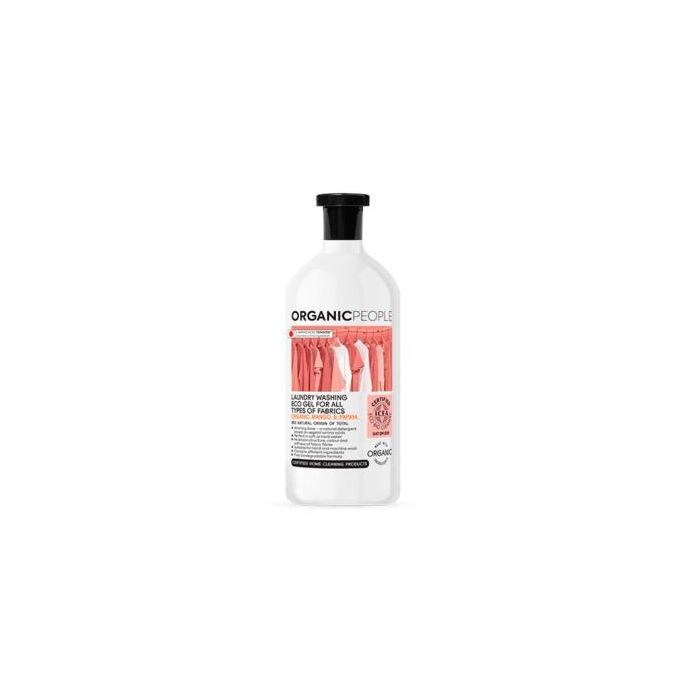 ORGANIC PEOPLE Detergente Telas Mango-Papaya 1L Ecológico para lavado a mano o máquina, apto todo tipo de telas