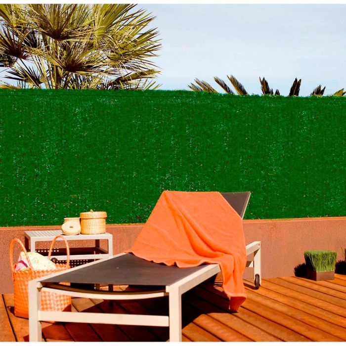 Seto artificial mixto. con laminas de pvc 1,5x3m color verde faura 1