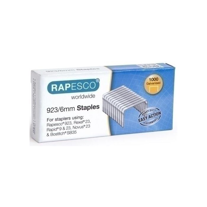 Grapas Rapesco Gran Capacidad 923/6 Mm. Galvanizadas Caja De 1000