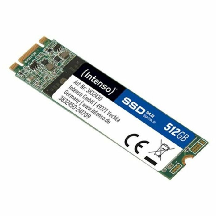 Intenso 3832450 SSD M.2 512GB SATAIII - Lectura 520MB/s, Escritura 500MB/s, Resistente a golpes