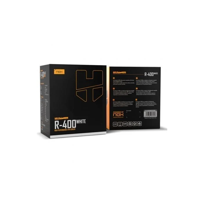 Nox NXHUMMERR400WH Ventilador con Disipador Hummer R-400 Blanco 12cm CPU Cooler PWM TDP 235W 4