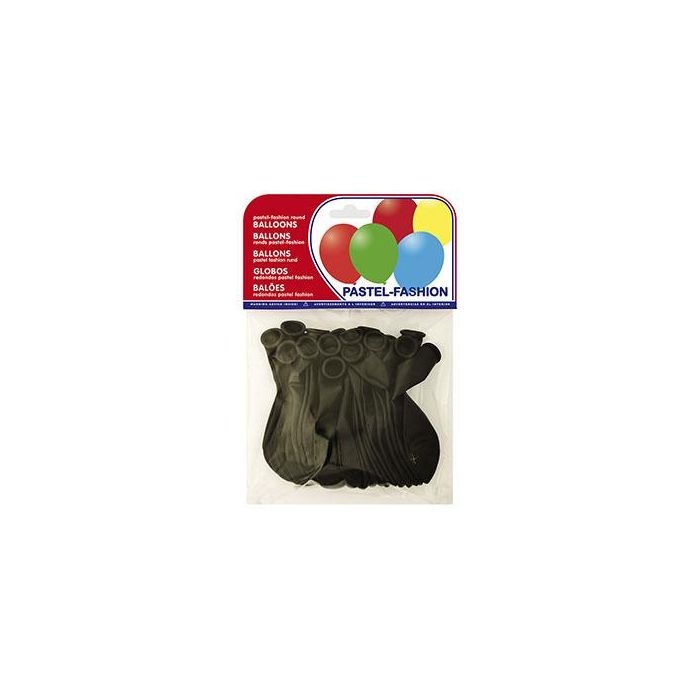 Globo 100% Latex Biodegradable Pastel Negro Bolsa De 20 Unidades