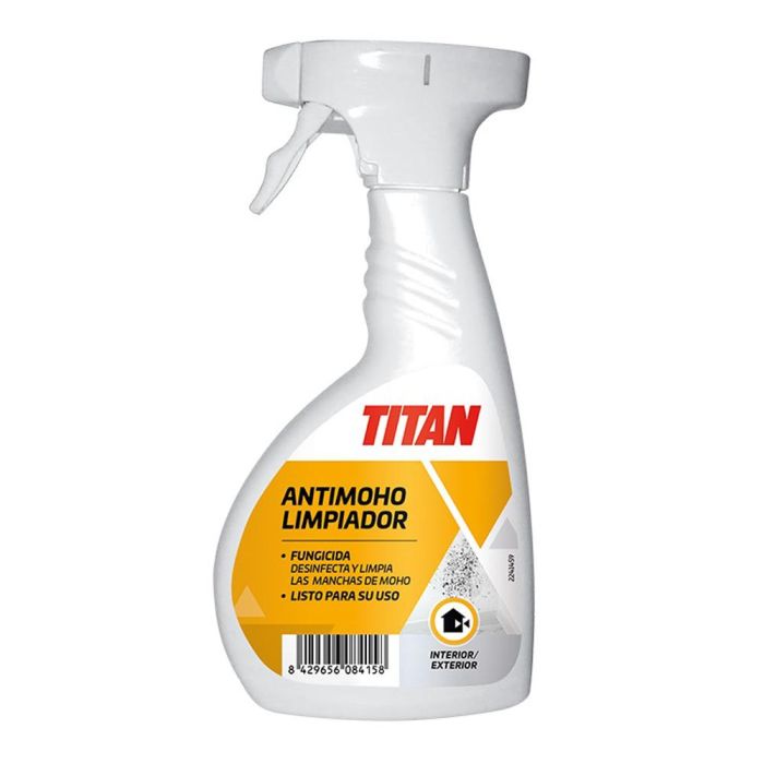 Titan Limpiador Antimoho 500 ml Desinfectante de Contacto para Paredes, Azulejos, Interiores y Exteriores - Listo Uso