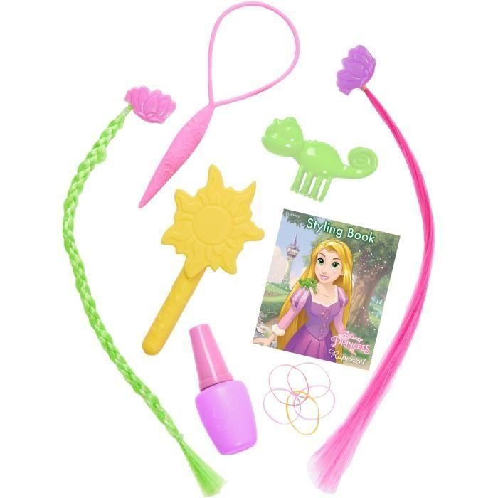Cabezal de peinado - DISNEY - Rapunzel Deluxe - 12 accesorios - Falsa botella de barniz - Guía de peinado 1 Cabezal de peinado - DISNEY - Rapunzel Deluxe - 12 accesorios - Falsa botella de barniz - Guía de peinado 1