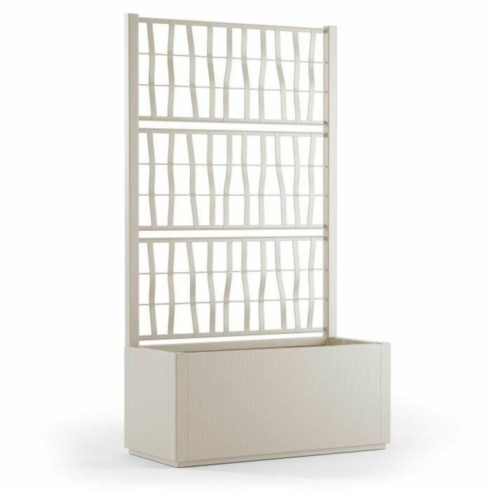 Jardinera Ethica rectangular 80 cm con enrejado de tiza Jardinera Ethica rectangular 80 cm con enrejado de tiza