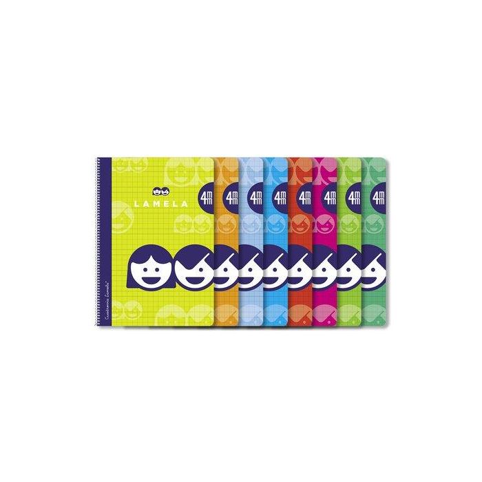 Lamela Bloc Tapa Blanda Fº 80H Cuadrovia 4 Mm (8 Col.Surt.) (Set de 10)