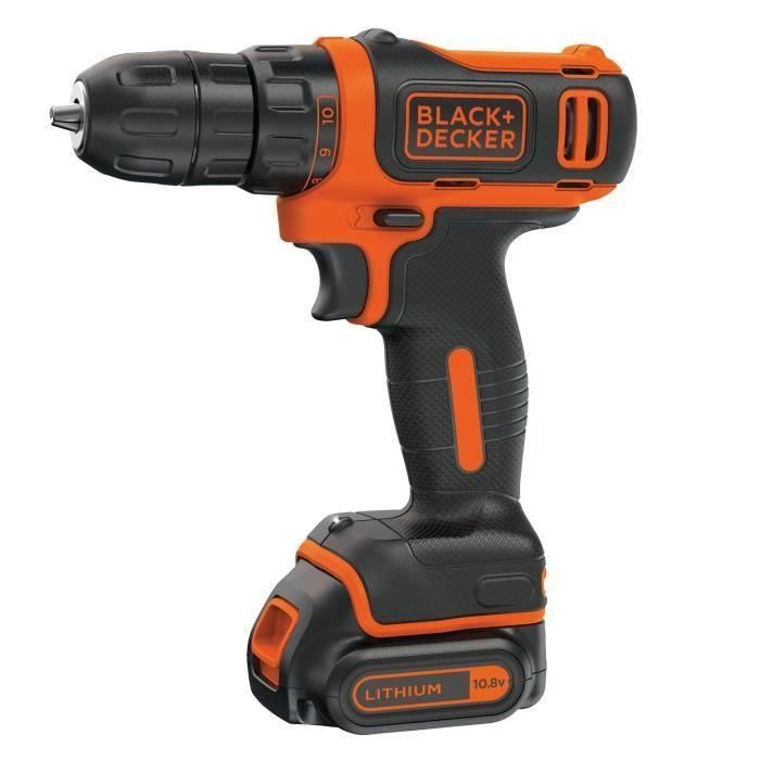 Black & Decker Destornillador Inalámbrico 10.8V, 2 Baterías Litio, Control de Torque 10 Posiciones y Caja 1