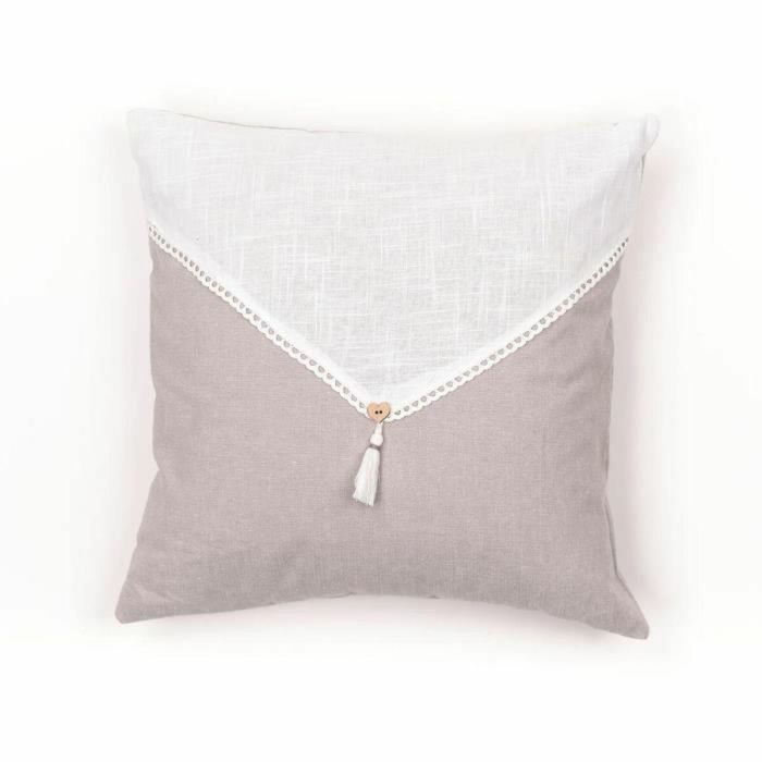 Cojín - HOY - CHARME - Slub x Chambray x Pompon Berenice - 40 x 40 cm 2 Cojín - HOY - CHARME - Slub x Chambray x Pompon Berenice - 40 x 40 cm 2
