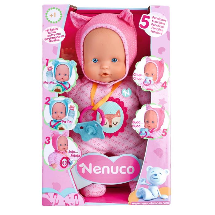 Nenuco 7/14781 - 12664 Muñeca Blandita Rosa con 5 Funciones Interactivas: Habla, Ríe, Llora y Chupete para Bebés +12 Meses 1 Nenuco 7/14781 - 12664 Muñeca Blandita Rosa con 5 Funciones Interactivas: Habla, Ríe, Llora y Chupete para Bebés +12 Meses 1